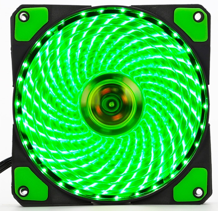 M21-Green-FAN LED 12CM COOLMOON 33 bong (mau xanh la cay)
