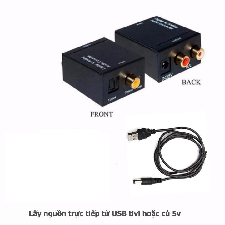 Bộ chuyển âm thanh TV 4K quang optical sang audio AV ra amply,loa (TẶNG kèm dây optical)