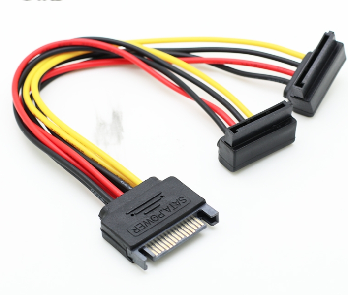 Cáp chia nguồn SATA 1 ra 2 góc 90 độ -C14