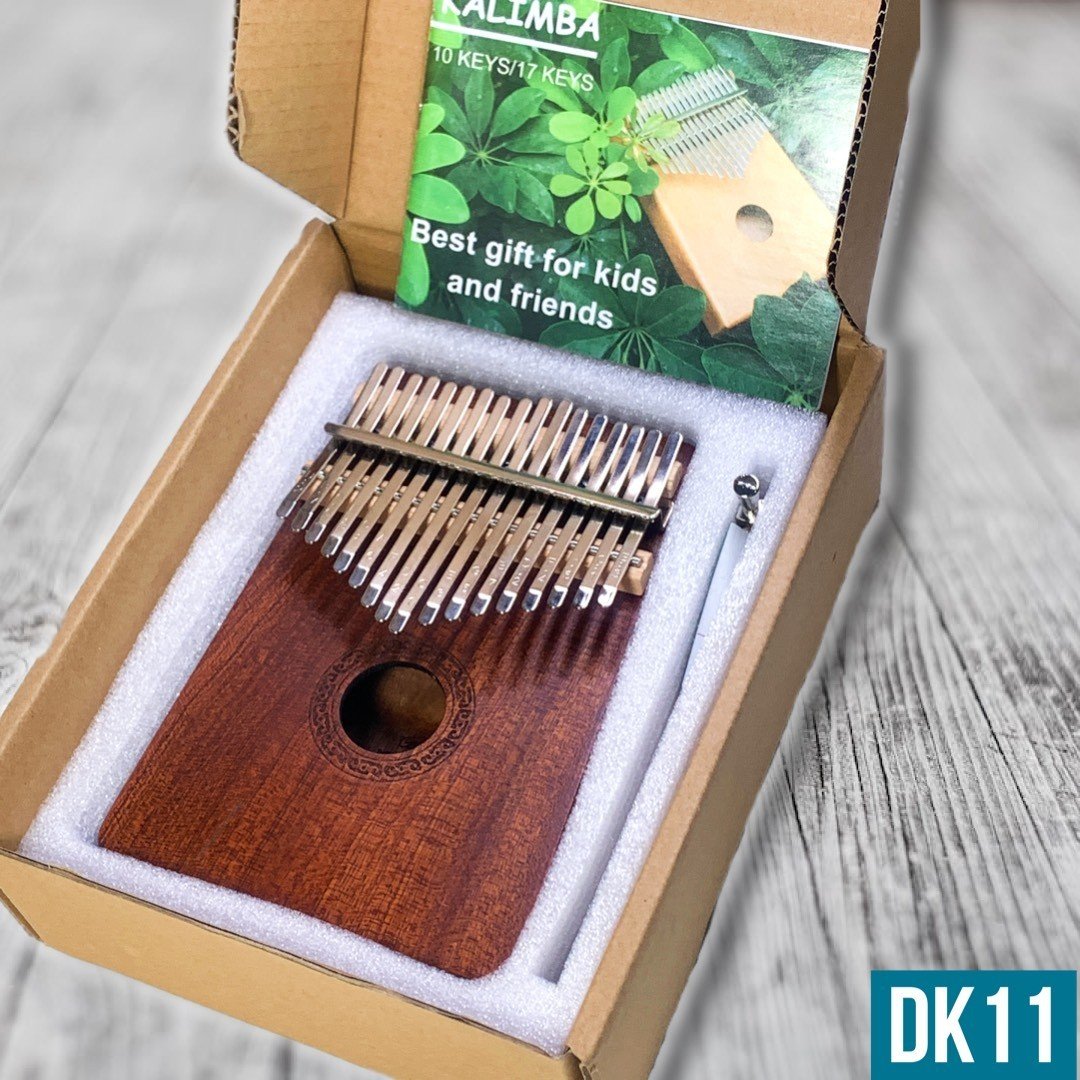 Đàn Kalimba 17 phím gỗ nguyên khối cao cấp Tặng túi đựng đàn, phụ kiện-DK11