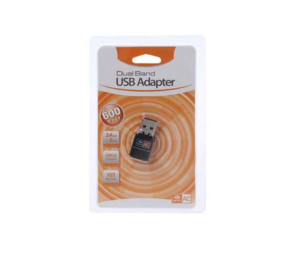 Usb Wifi Không Dây 600mbps Ac Dual Band 2.4g 5ghz