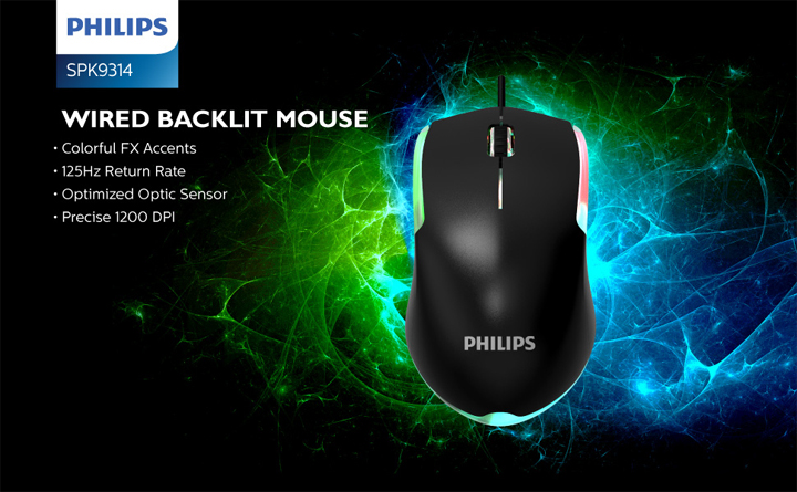 Chuột  chuyên game Philips G314 (SPK9314) led đa màu - DPI 1200