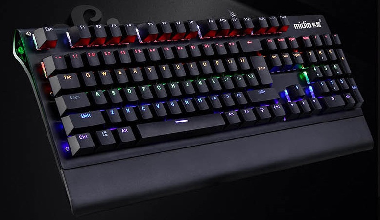 Bàn phím cơ MIDIO cao cấp RX-906  màu ĐEN Viền bàn phím có đèn led cực đẹp