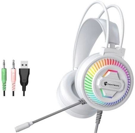 Tai Nghe Gaming PSH-400 (Màu Trắng/Đen) Có Micro Led siêu đẹp jack cắm USB +3.5