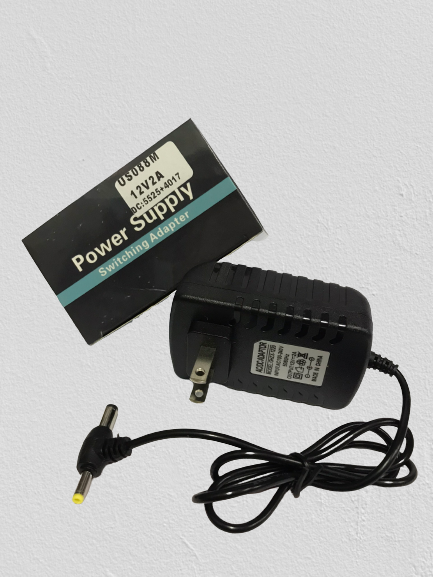 Nguồn adapter camera 12V 2A gồm 2 in 1 jack cắm (5.5*2.5mm và 4.0*1.7mm) tiện dụng