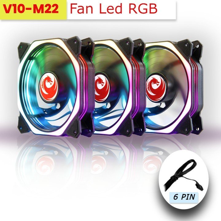 Bộ 3 Fan LED RGB RED DRAGON V10/2019 - HUB -REMOTE -VÍT -M22