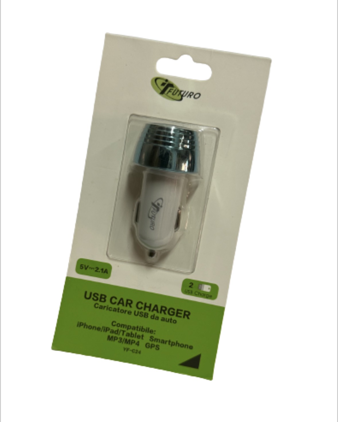 Tẩu Sạc Nhanh ô tô 2 cổng USB 5v 2.1A chất lượng cao - YF C24