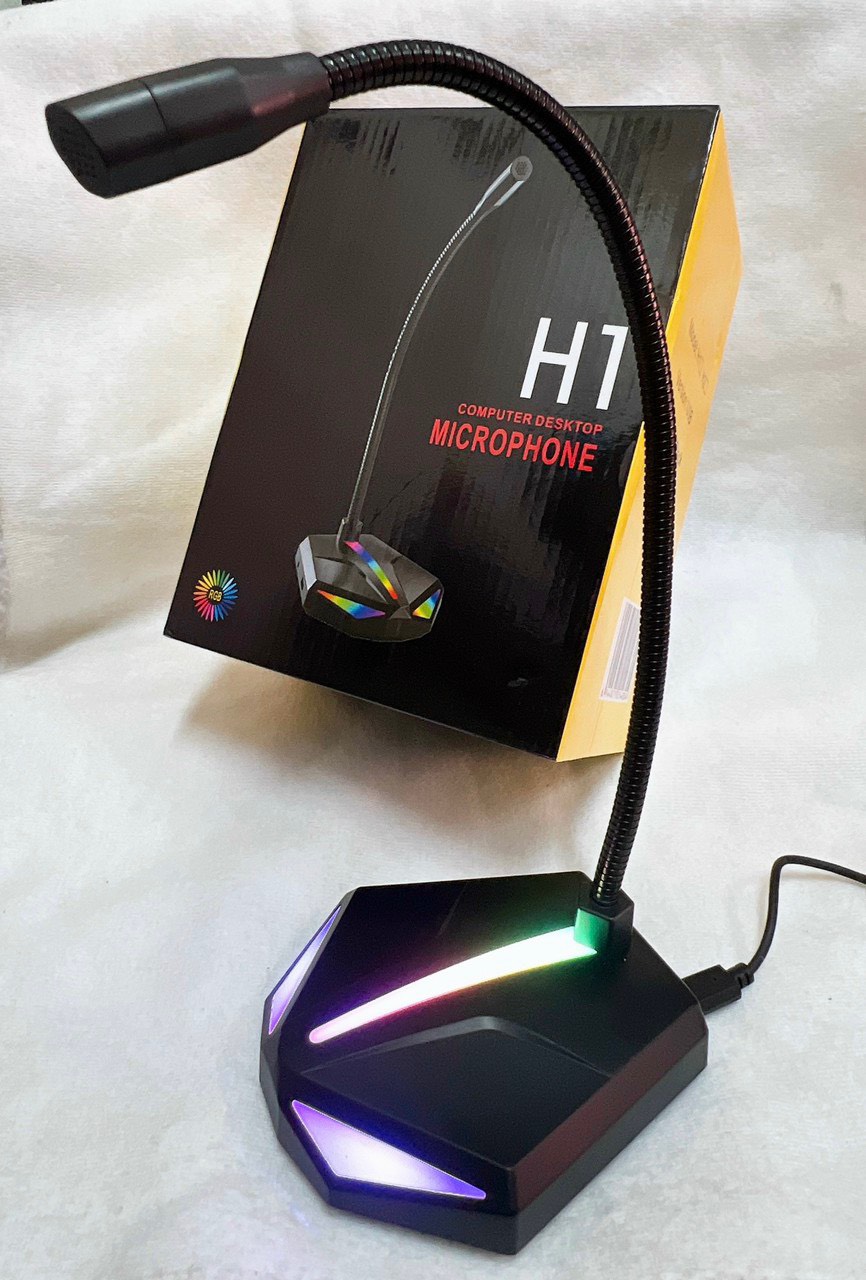 Micro phone H1 Led RGB kết nối USB cho máy tính (full box)