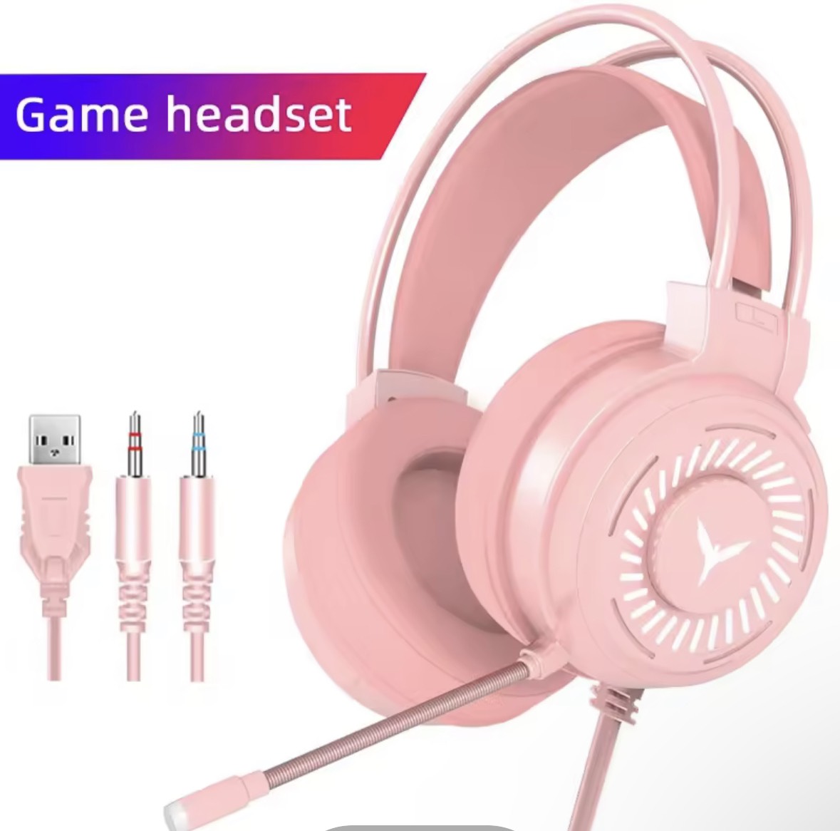 Tai nghe chuyên game G60 màu hồng chất lượng cao Cổng kết nối USB +3.5