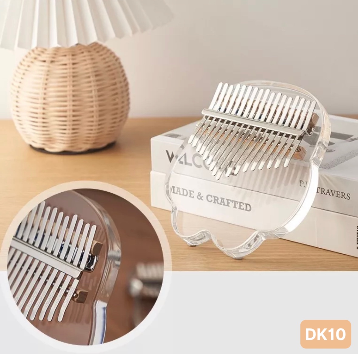 Đàn Kalimba Pha Lê  Acrylic 17 Phím cao cấp Măng Cụt trong suốt tặng full phụ kiện-DK10