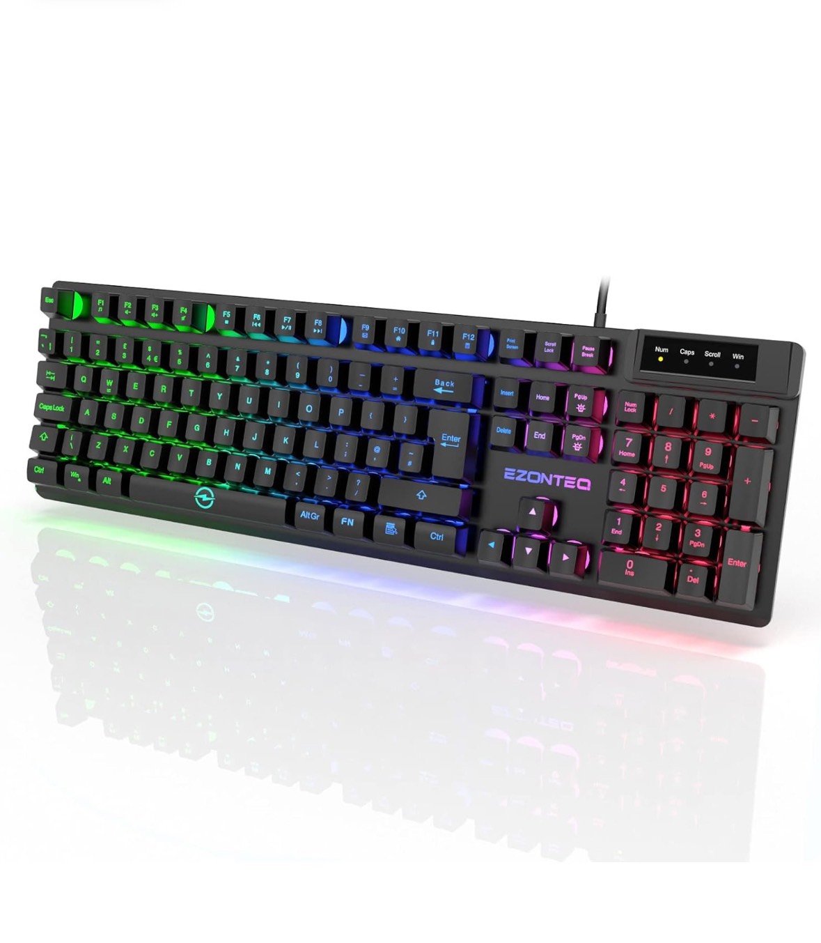 Bàn phím giả cơ chơi game EZONTEQ WEAVER E11 Yên tĩnh, mỏng, bền, tiện dụng, chống nước, led RGB